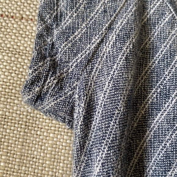 Banana Republic Blue/White Stripe Linen Blend Casual Nautical Summer Dress-Sz-6 - Picture 9 of 16